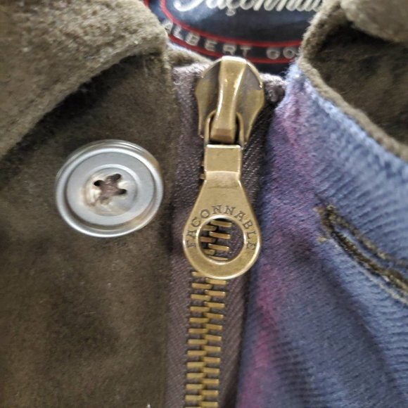 VINTAGE Faconnable Men Jacket Large Brown 100%‎ Wool Button Up Pockets READ - Picture 5 of 11